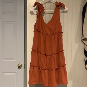 Shein maternity tie shoulder ruffle hem dress size 4